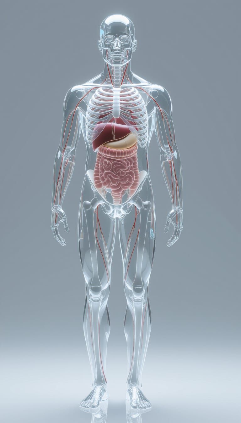 Crystal Human Anatomy in Hyperdetailed Surreal Style