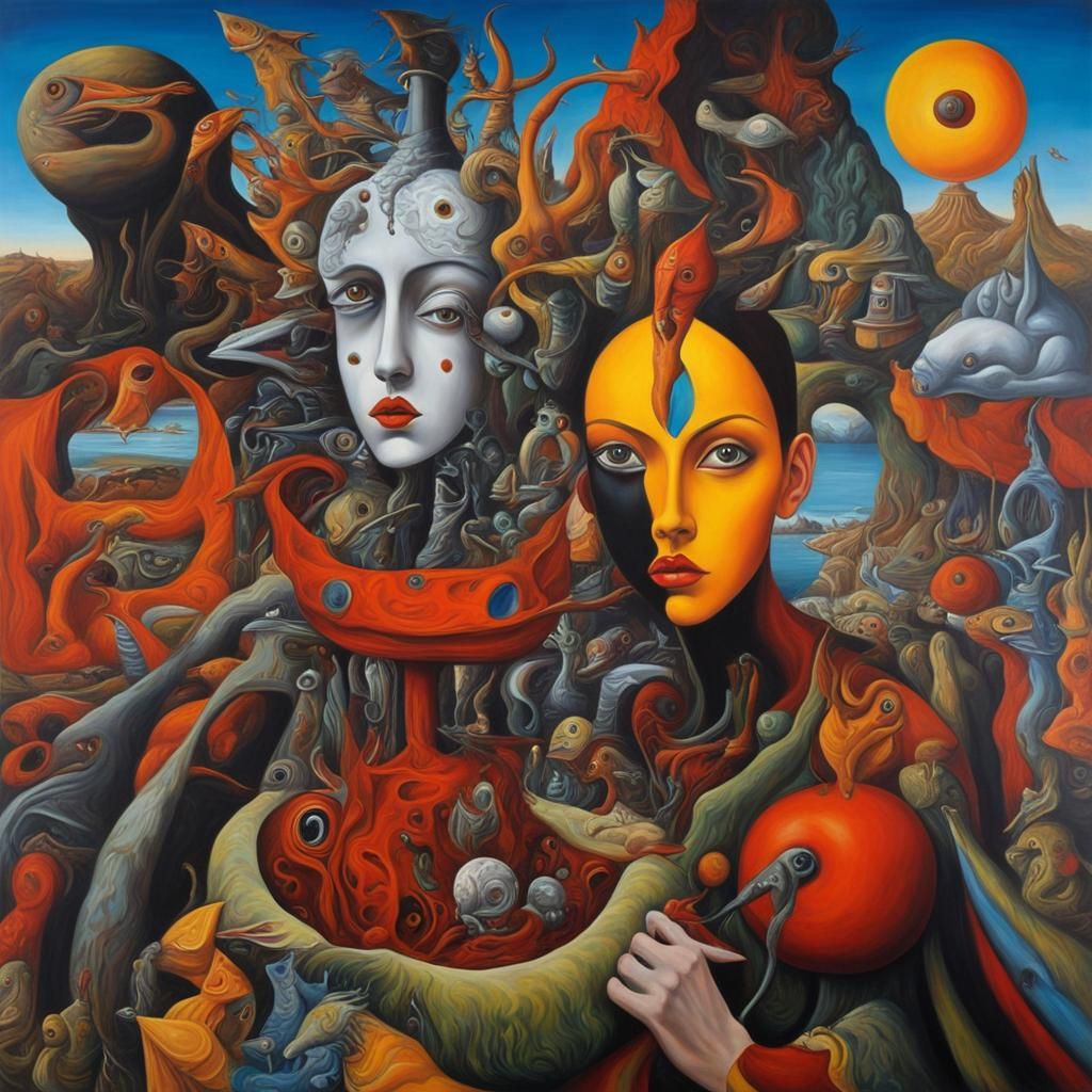 Surreal Matte Oil Painting by Surrealist Masters