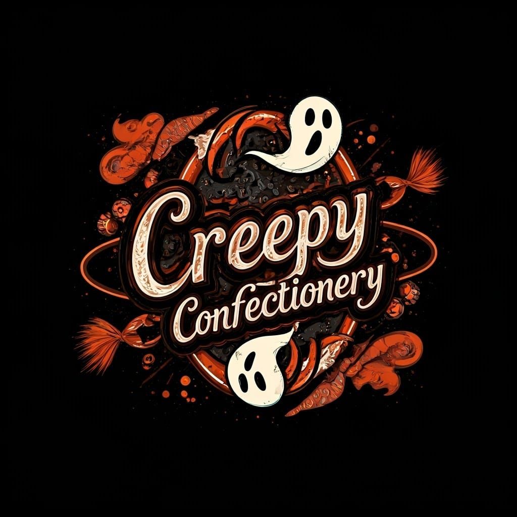 Creepy Confectionery Halloween Candy Store Logo