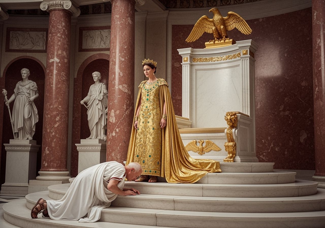 Empress Messalina on Emerald and Gold Throne