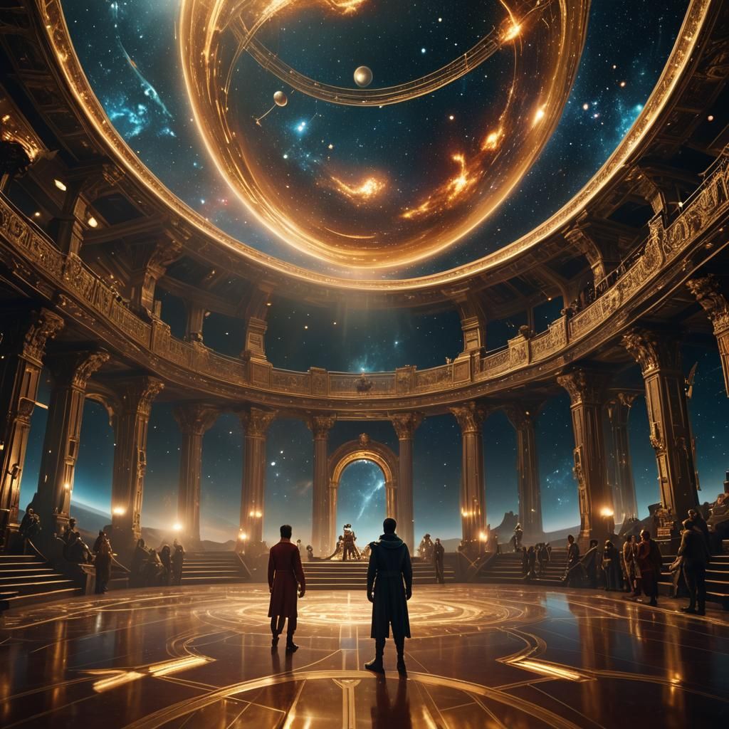 Epic Space Opera Performance on Ornate Stage