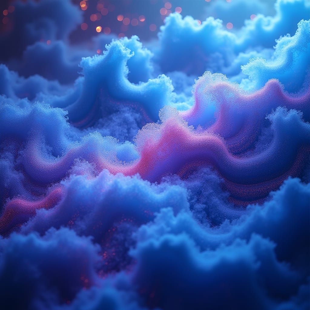 Iridescent Sound Waves in Abstract Expressionist Style