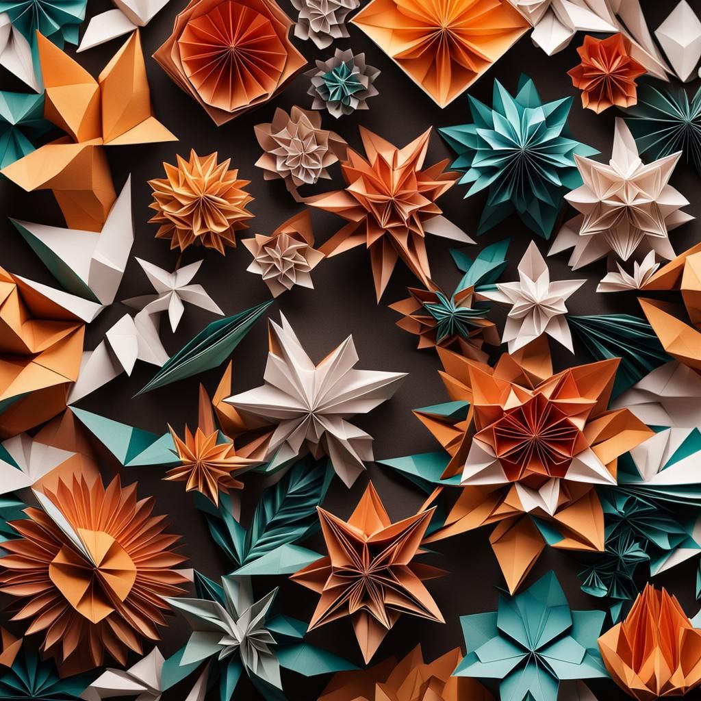 Detailed Origami Papercraft Art in High Resolution