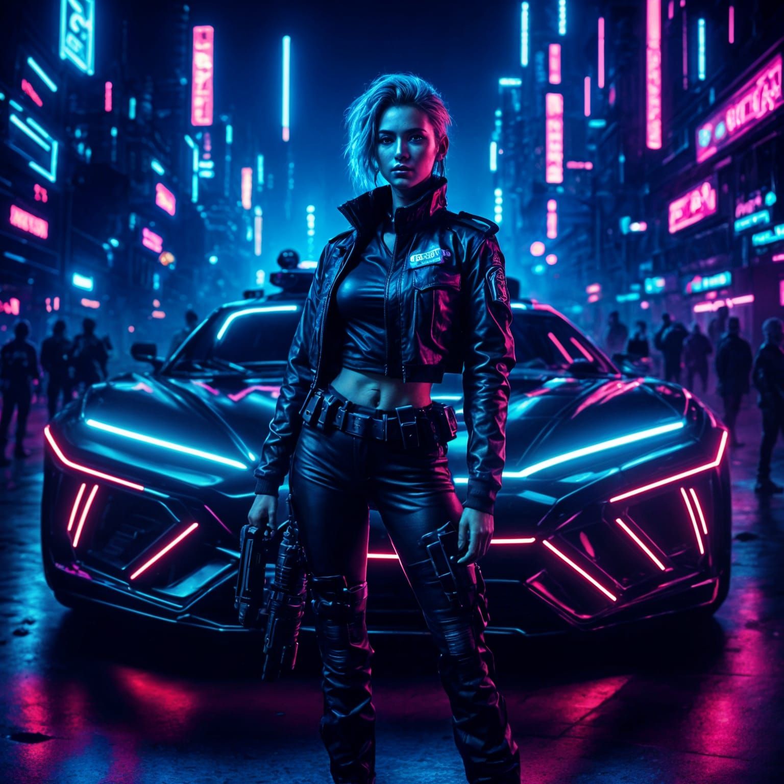 Cyberpunk female Police Officer