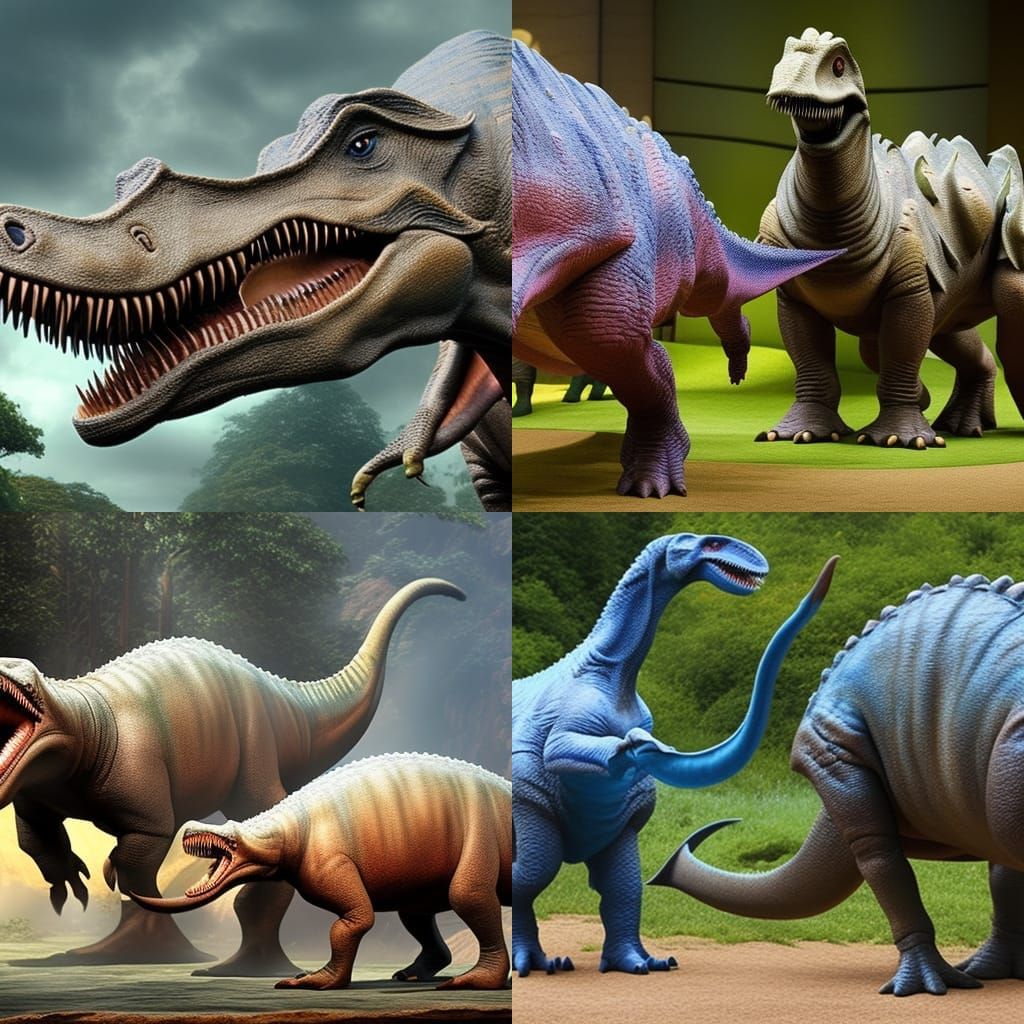 Dinosaurs Roaming Prehistoric Earth