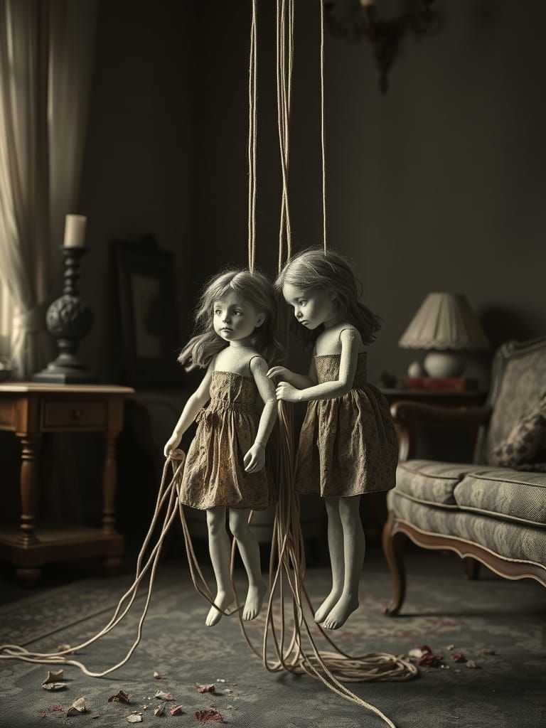 Surreal Dolls in a Dark Academia Setting