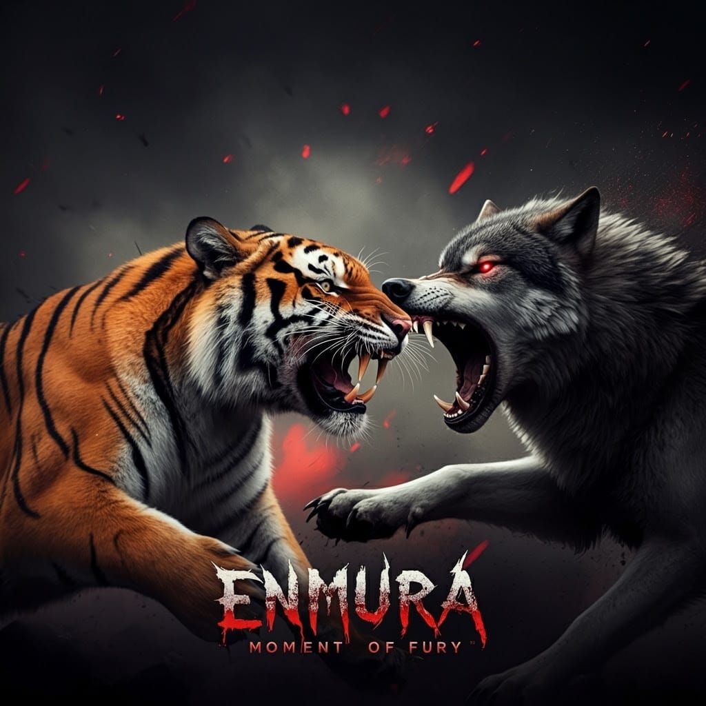 Fury Unleashed: Tiger and Wolf Collide