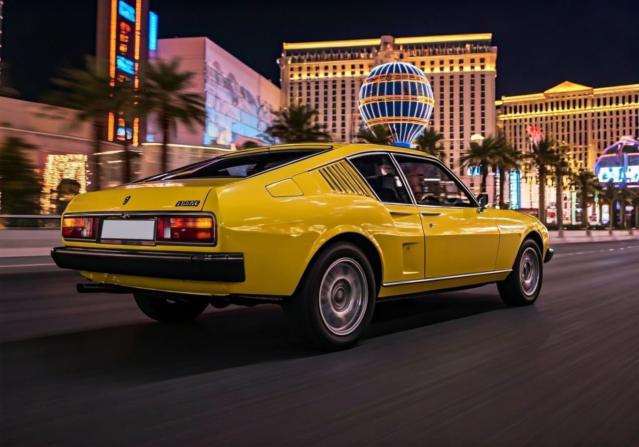 Neon Dreams 80s Muscle Car on the Las Vegas Strip