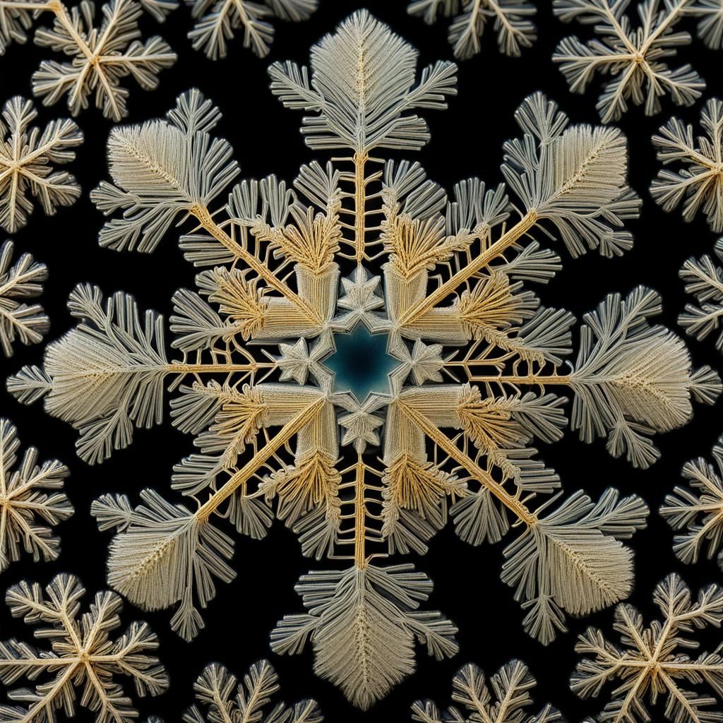 Intricate Photomicrographic Snowflake Macro Photography
