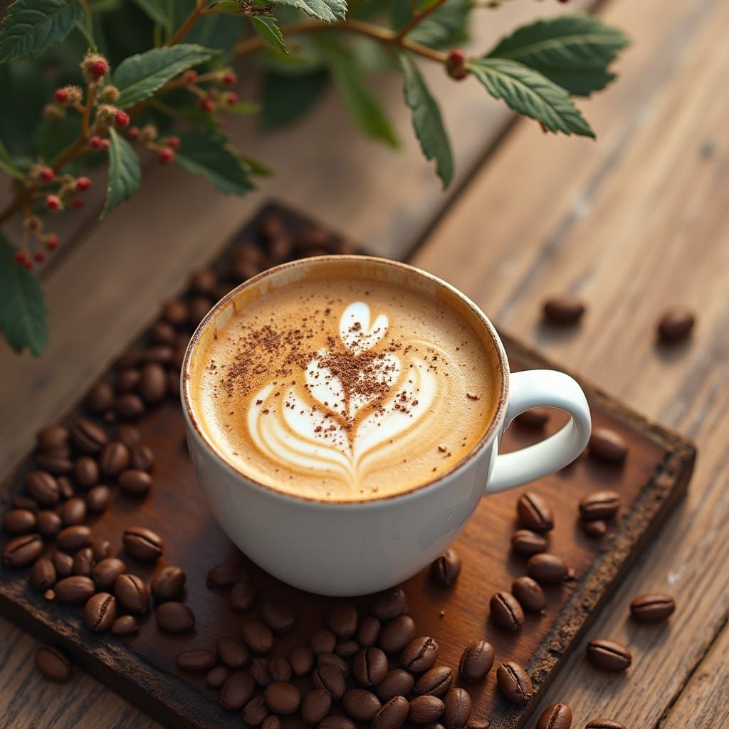 Surreal Still Life in Vibrant Coffee Cup