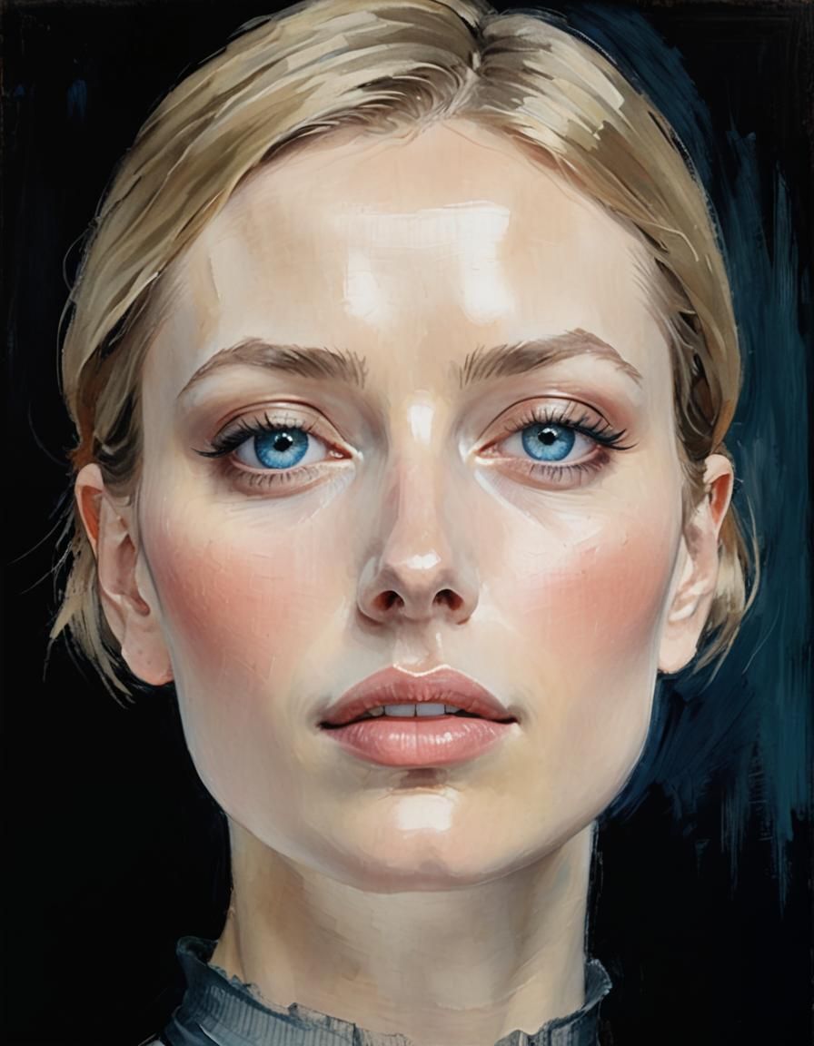 Captivating Woman in Impressionistic Style