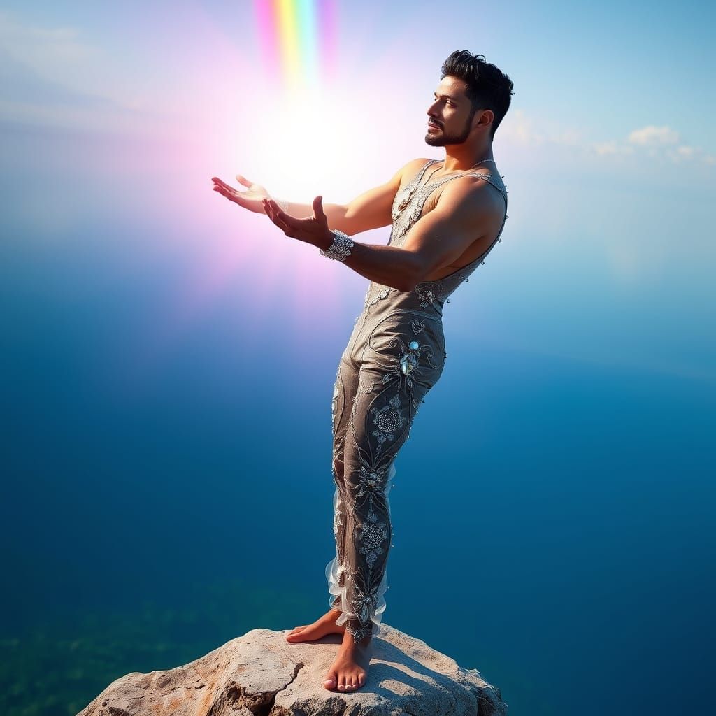 Indian Man with Prism in Photorealistic Style