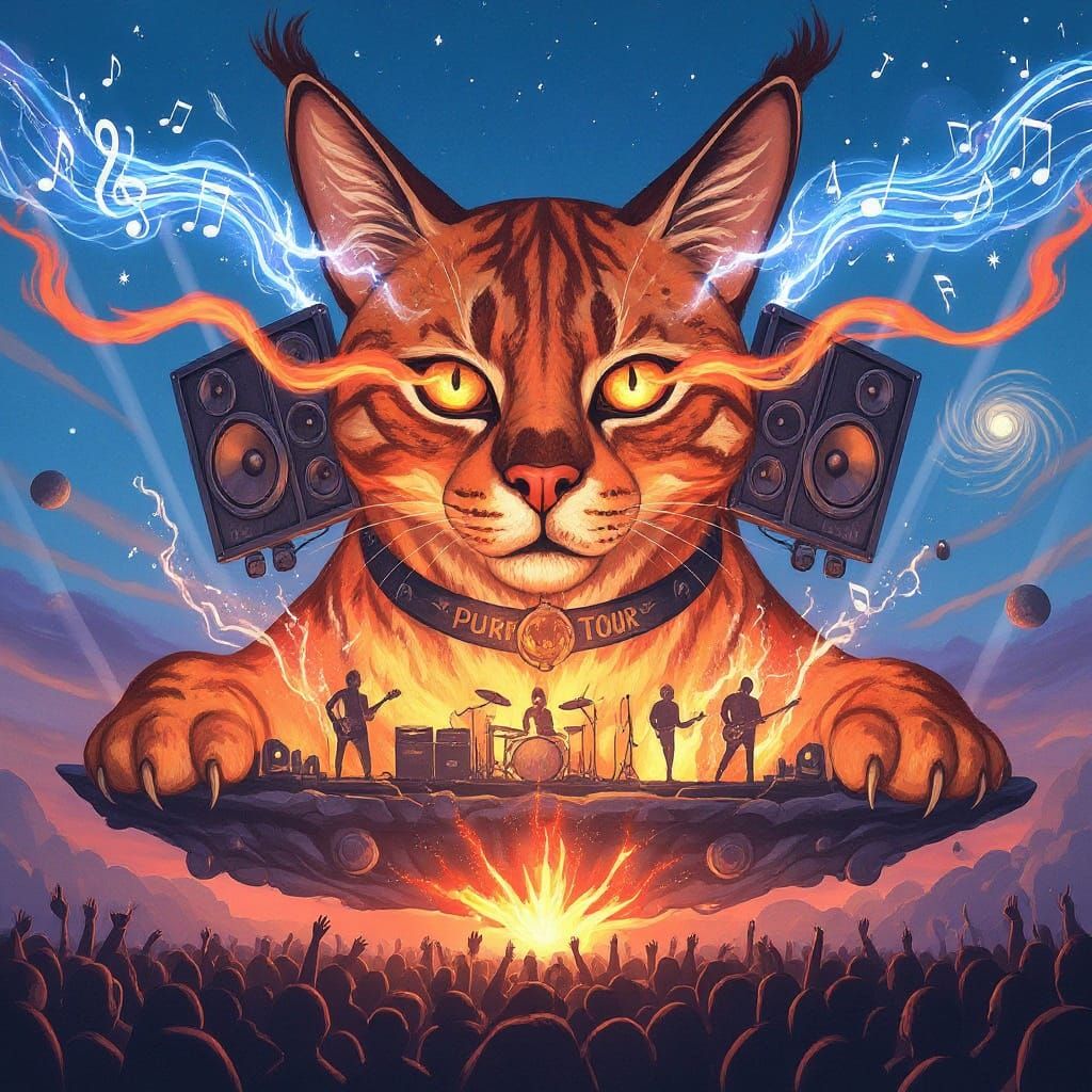 Airbrushed Caracal Band on a Celestial Music Tour