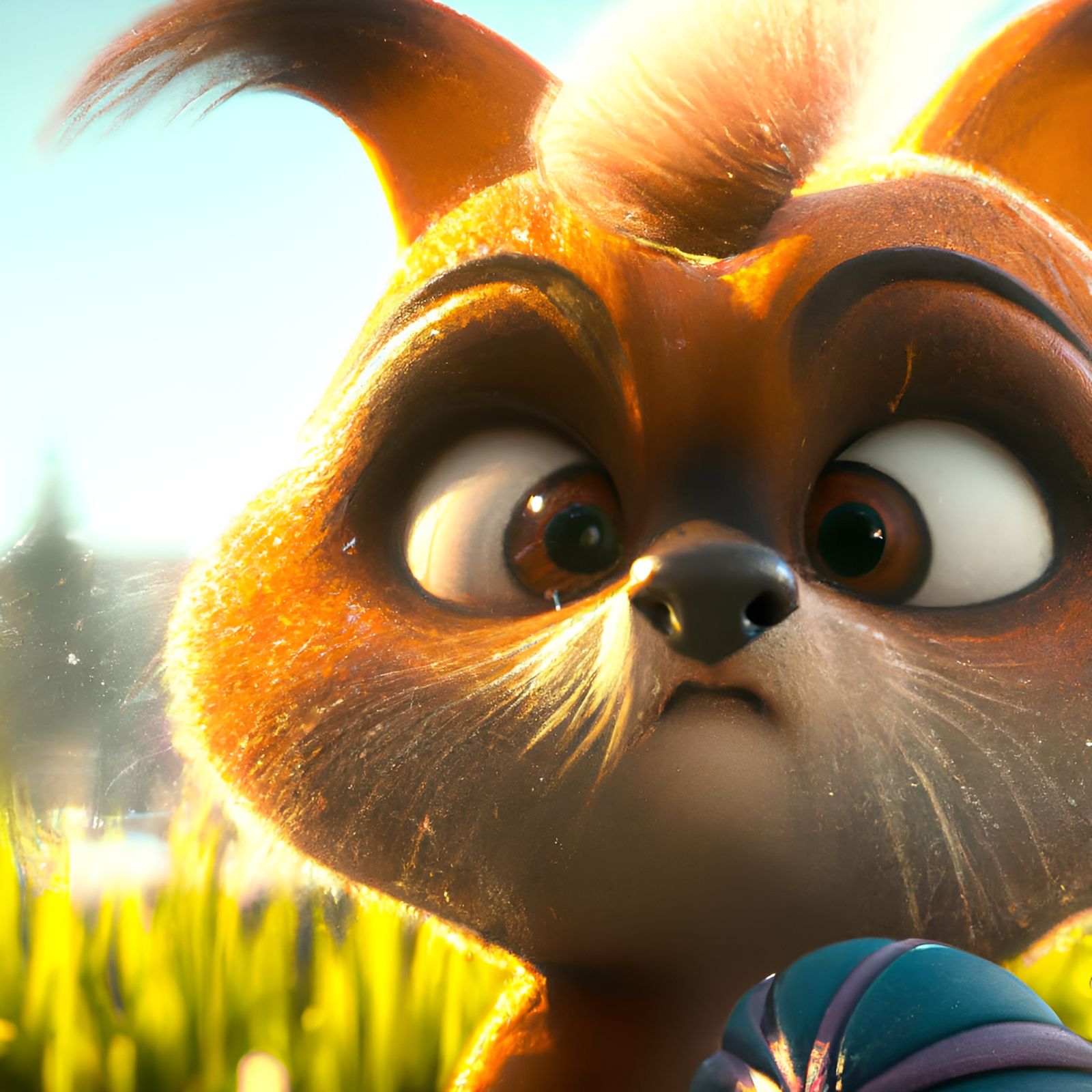 Adorable Puppy About to Sneeze: 3D Animated Style