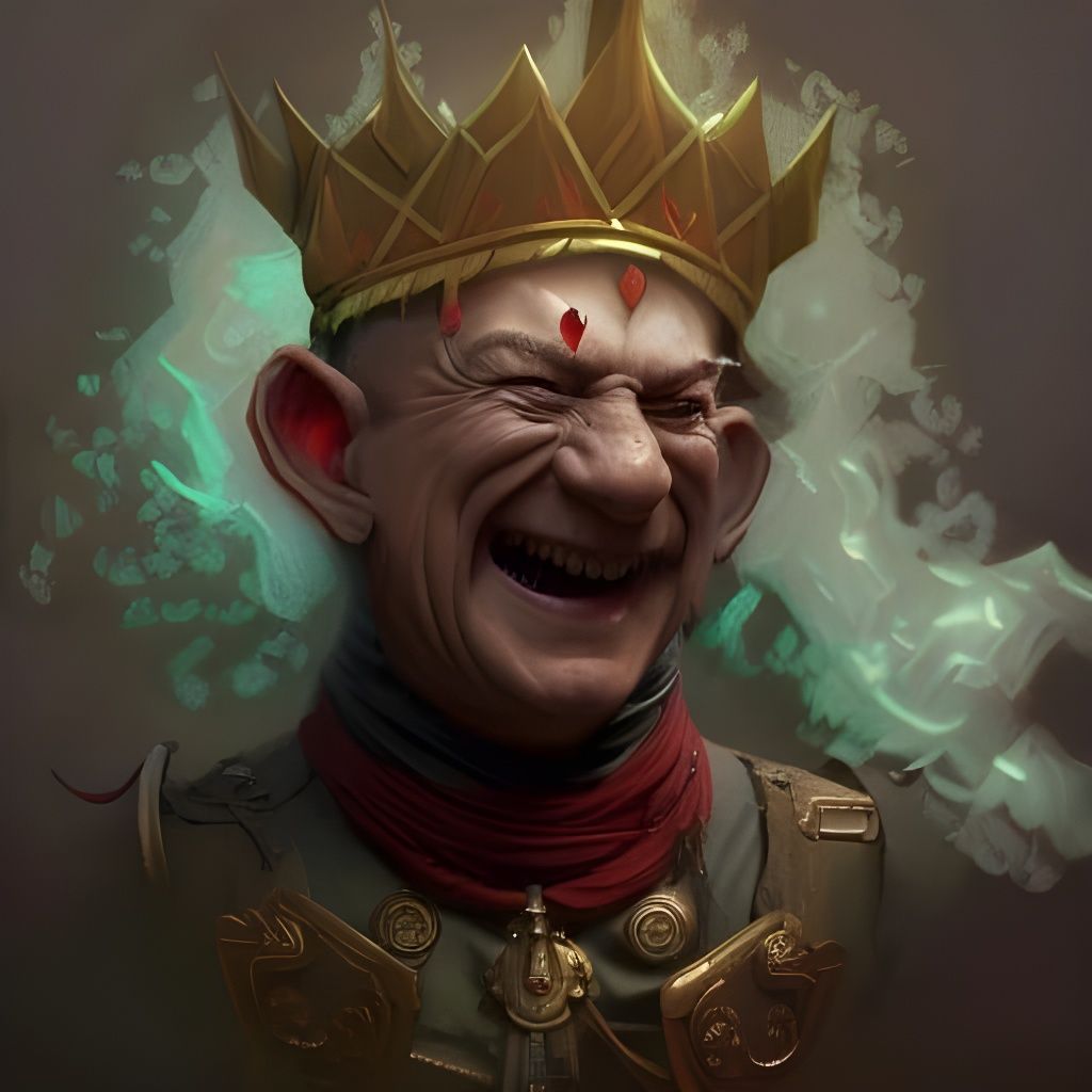 Detailed Portrait of a Crowned Demon King