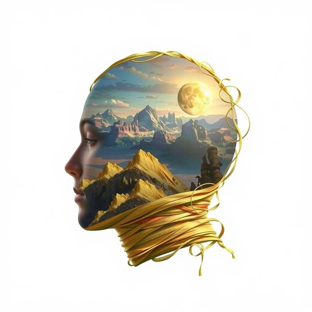 Serpentine Desert Head Profile as Digital Collage