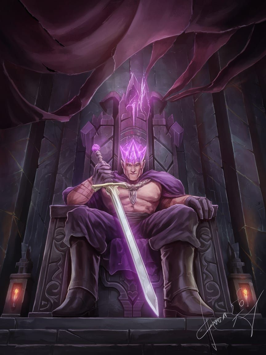 Regal Ruler in Ancient Throne Room