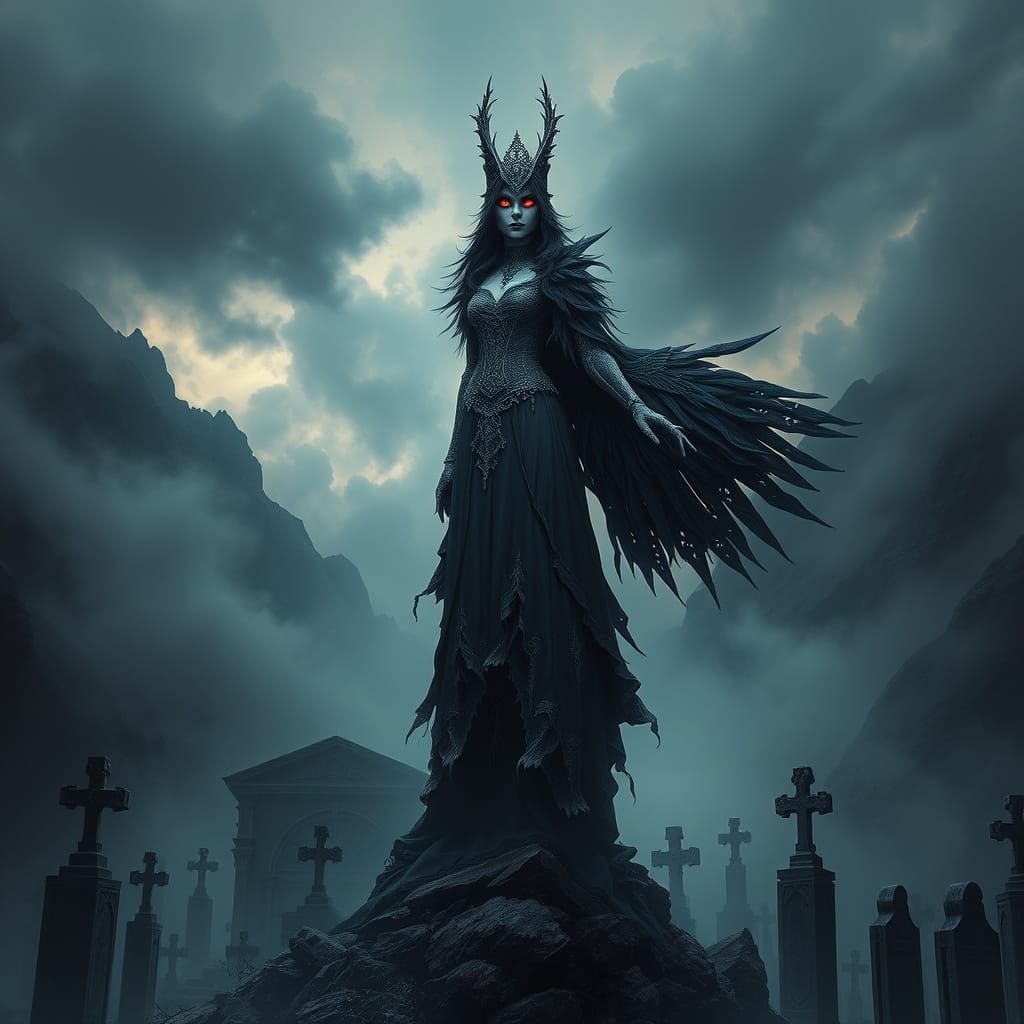 Ethereal Gothic Queen of the Misty Graveyard
