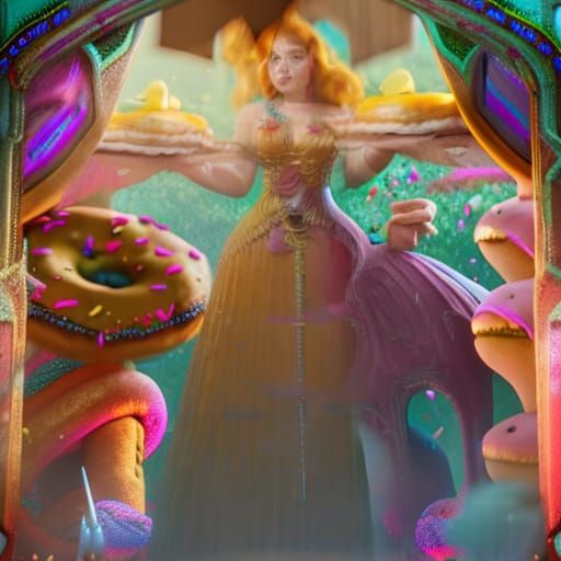 Donut Queen in Donut Castle: Fantasy Concept Art