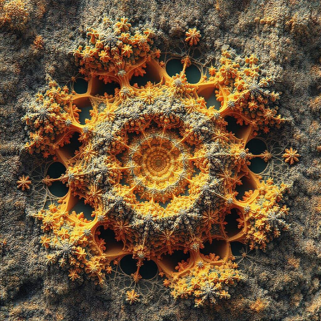 Surreal 3D Render of Mandelbulb Fractal Manifold