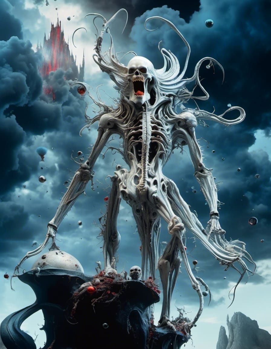 Detailed Fantastical Painting Inspired by Witkin and Bosch