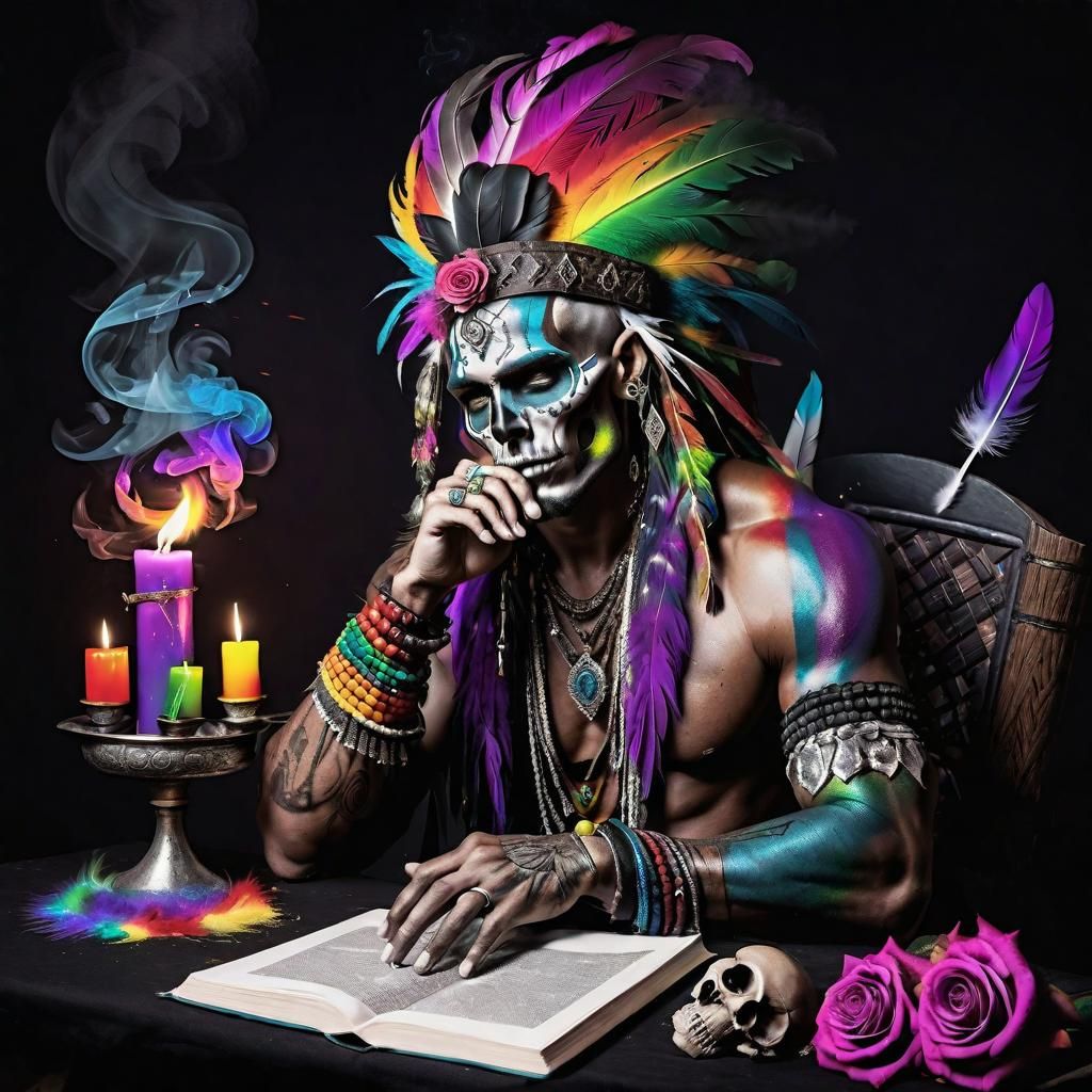 Tribal Sorcerer Creates Rainbow Potions
