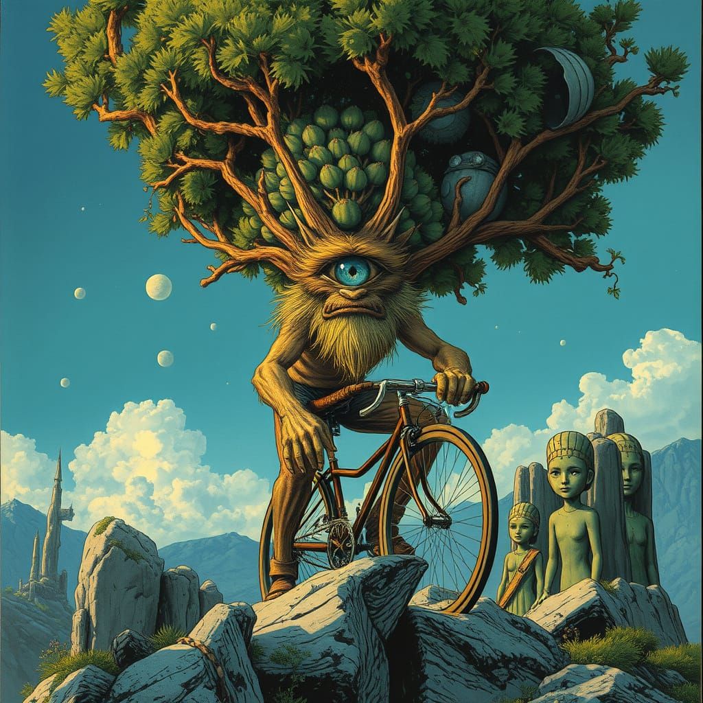 Cyclops in Rocky Landscape, Fantasy Art Style