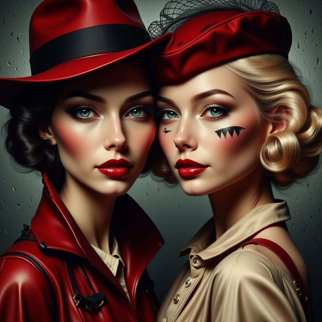 Femme Fatale and Butch Detective in 1940s Noir Style