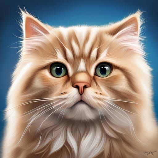 Realistic Persian Cat Portrait in Natural Light