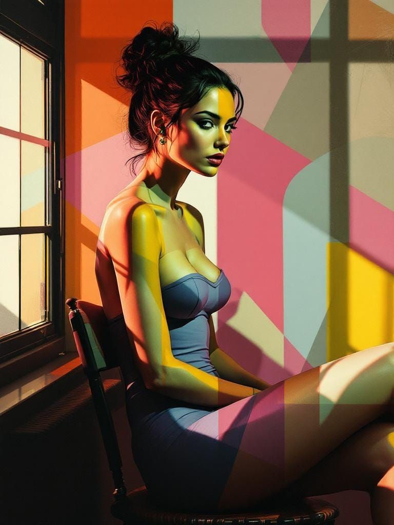 Geometric Color Planes of a Classic Female Figure Study