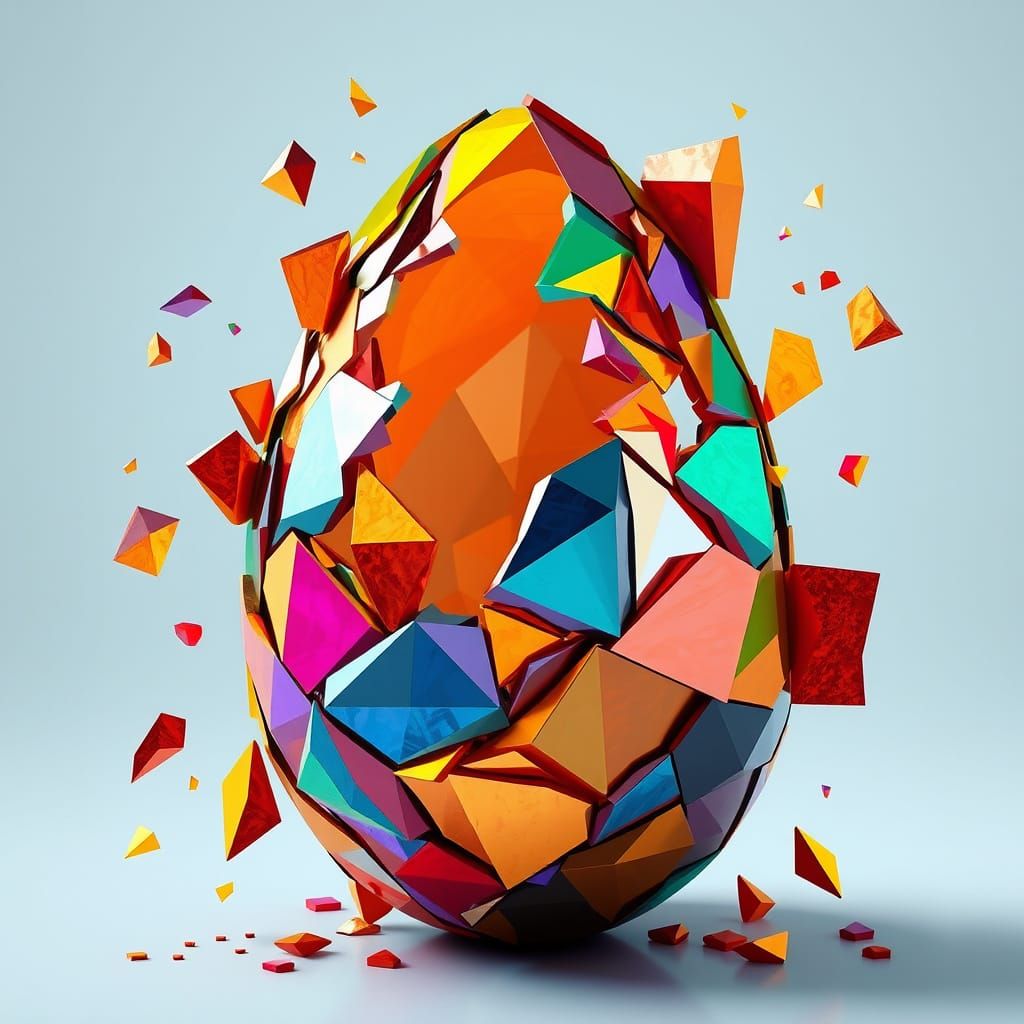 Surreal Geometric Art in Art Deco Style