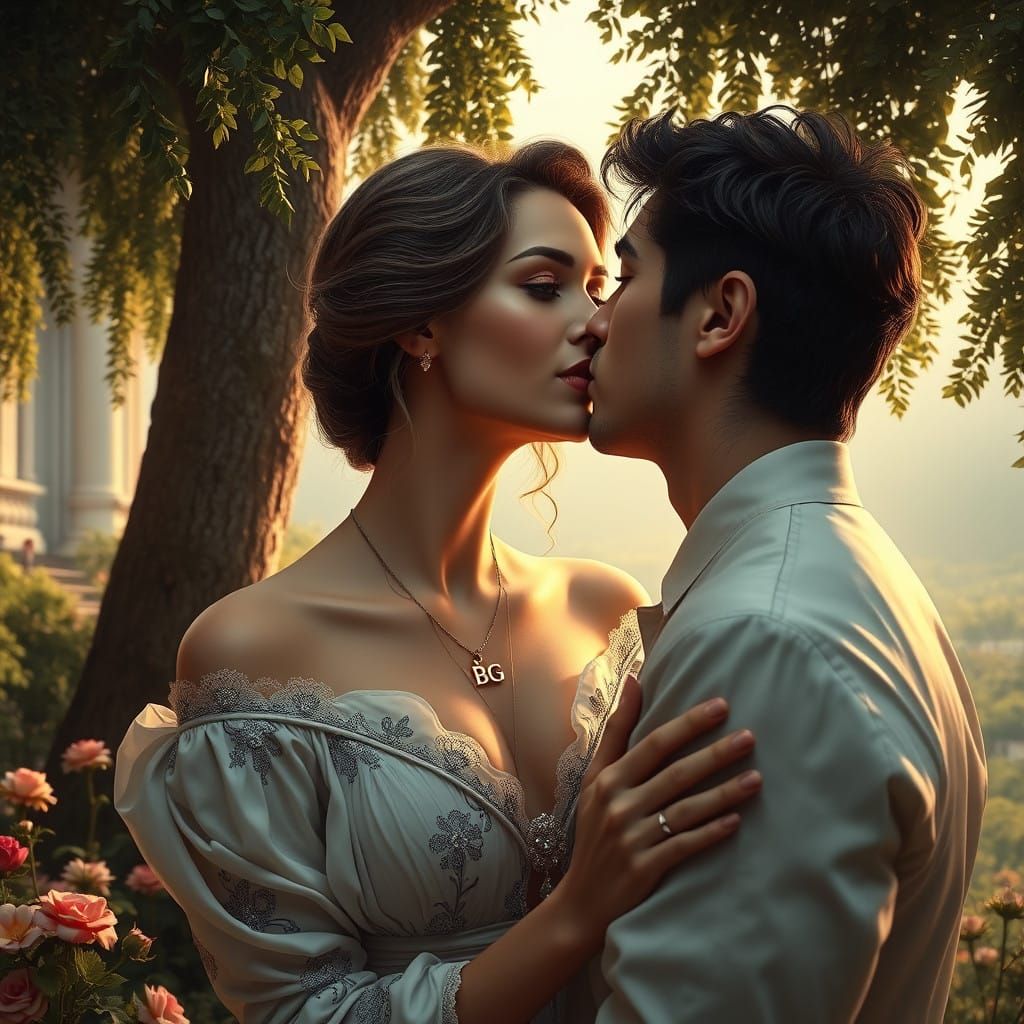 Romantic Italian Palace Garden in Majestic Hyper-Realism