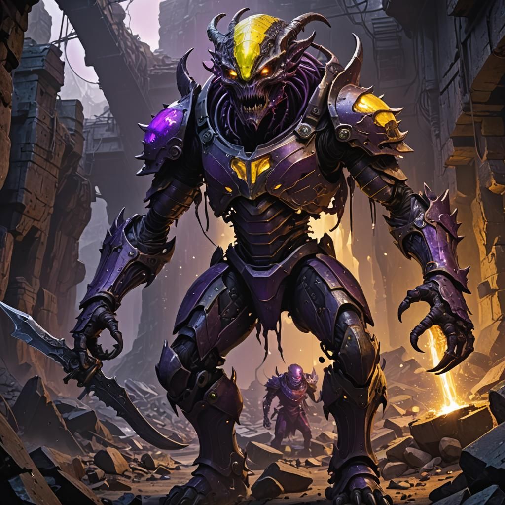 Armored Alien Centipede Invasion: Dark Fantasy Concept Art