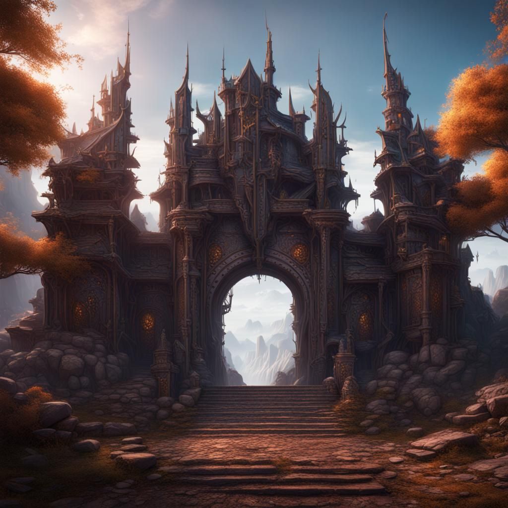 Heaven's Gate: Detailed Matte Painting in Deep Color