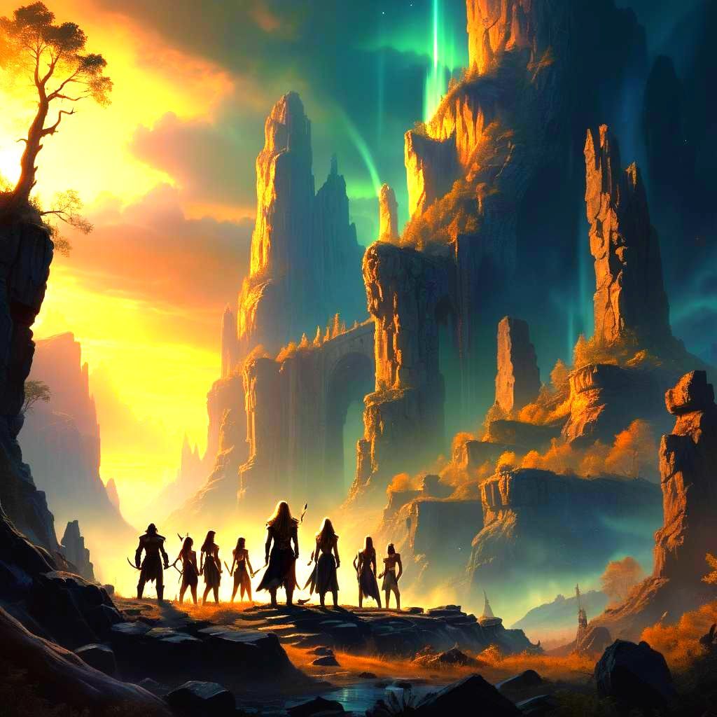 Epic Fantasy Landscape in Frazetta Style