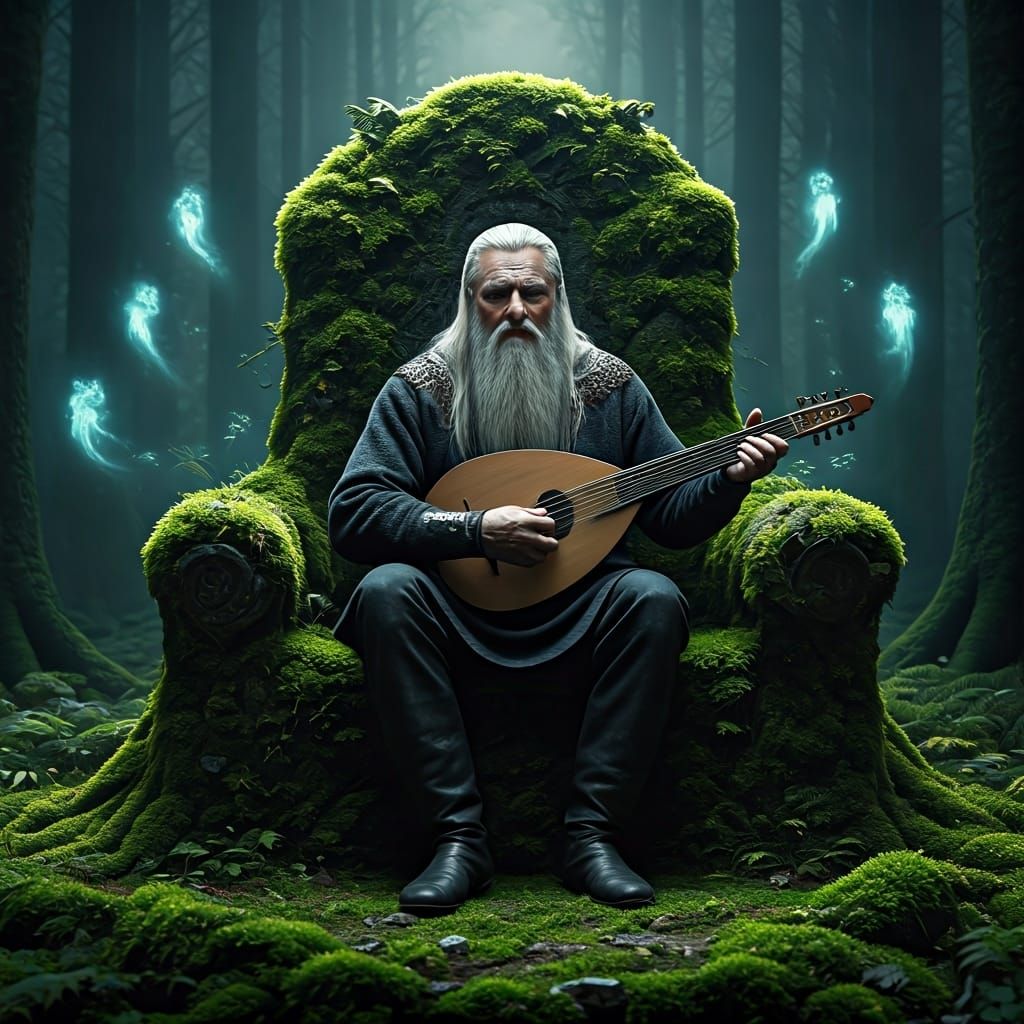 Viking Elder in Twilight Grove, Fantasy Concept Art