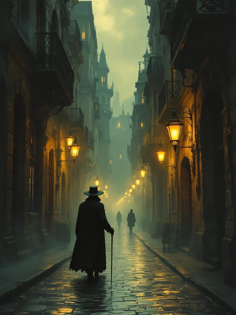 Mysterious Figure Waits in Golden Light