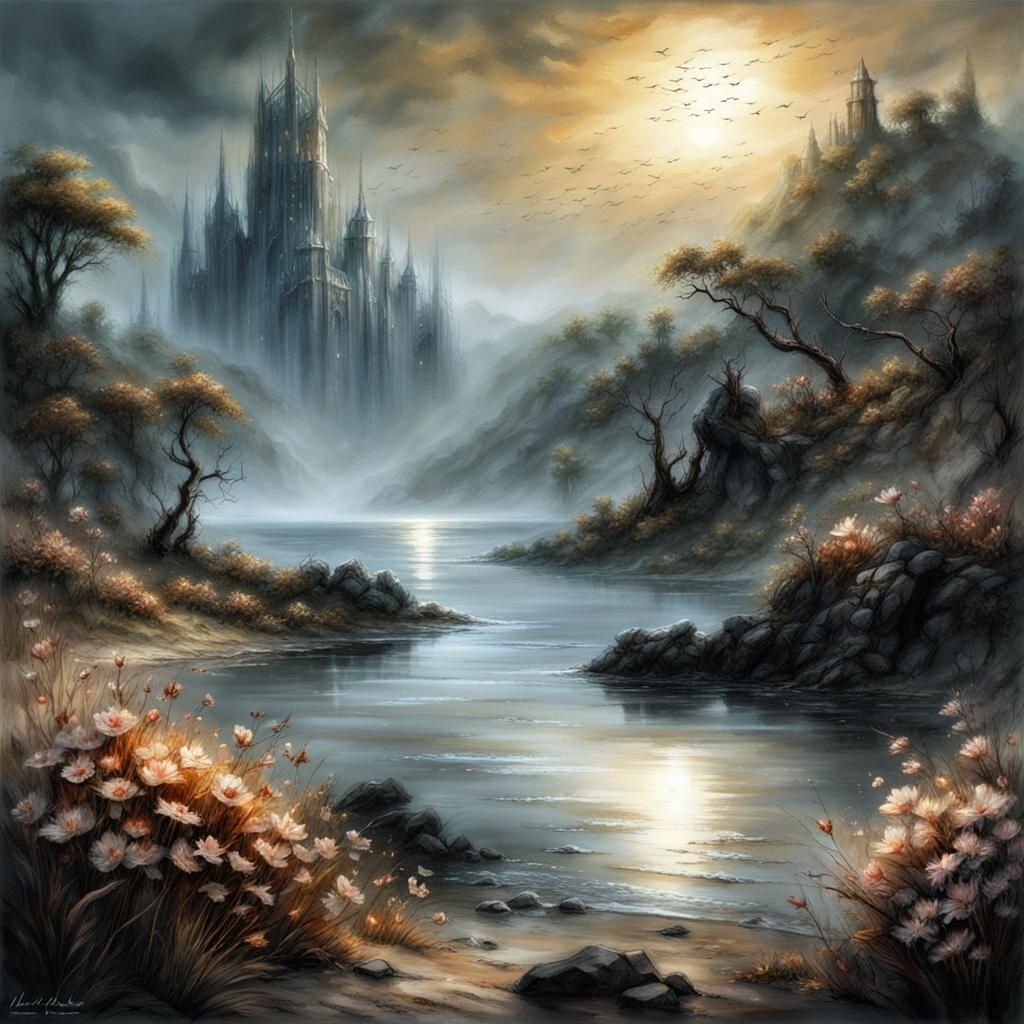 Evening Landscape in a Luis Royo Style