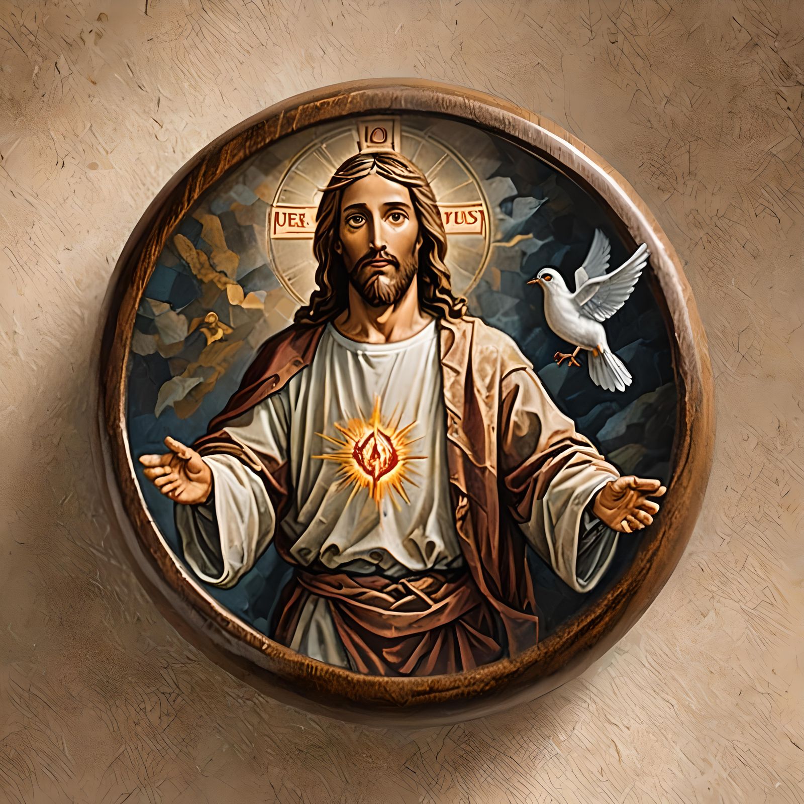 Portrait of Jesus Christ Filled with Holy Spirit