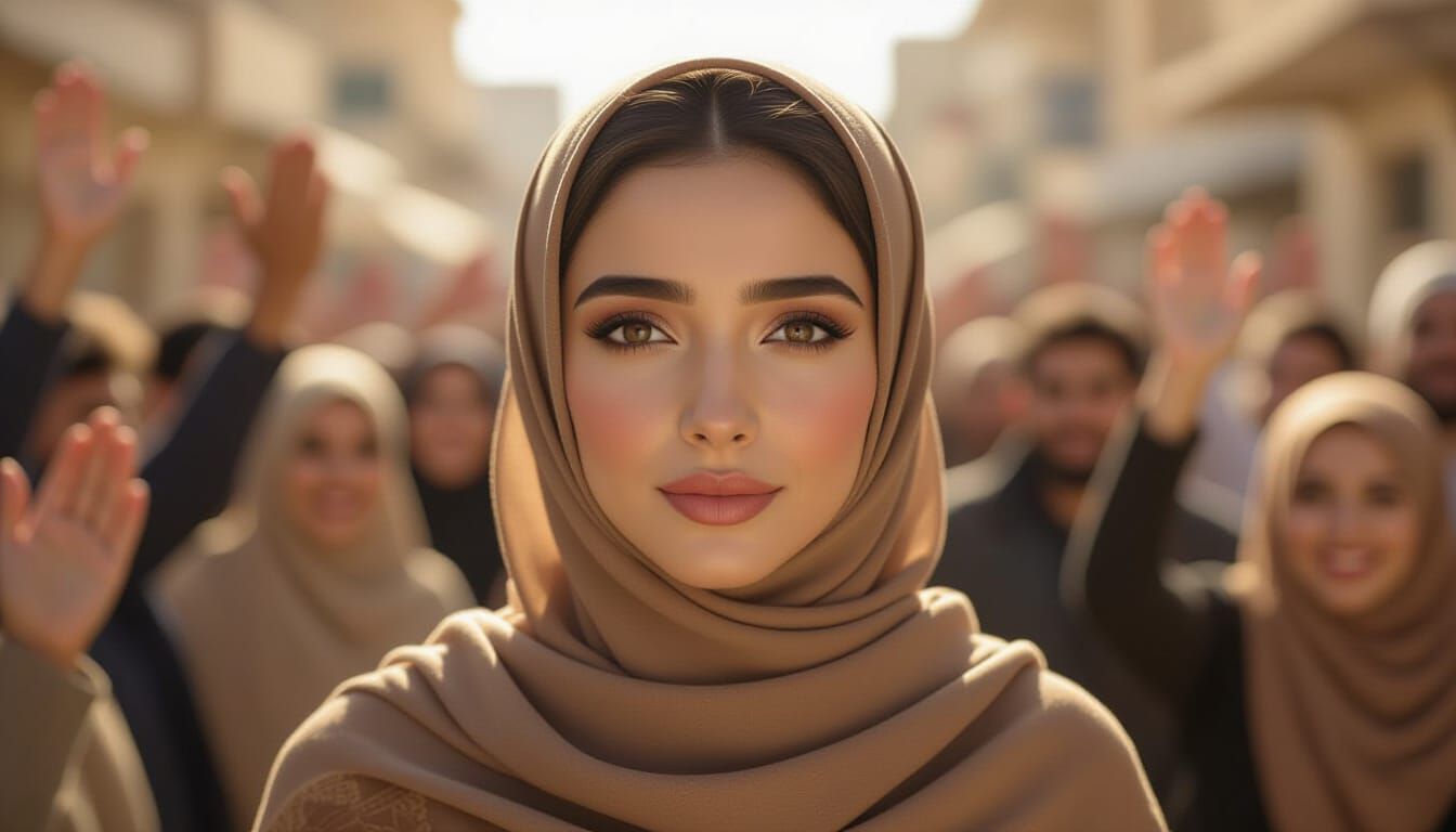 Leila's Victorious Walk Through a Cheering Crowd