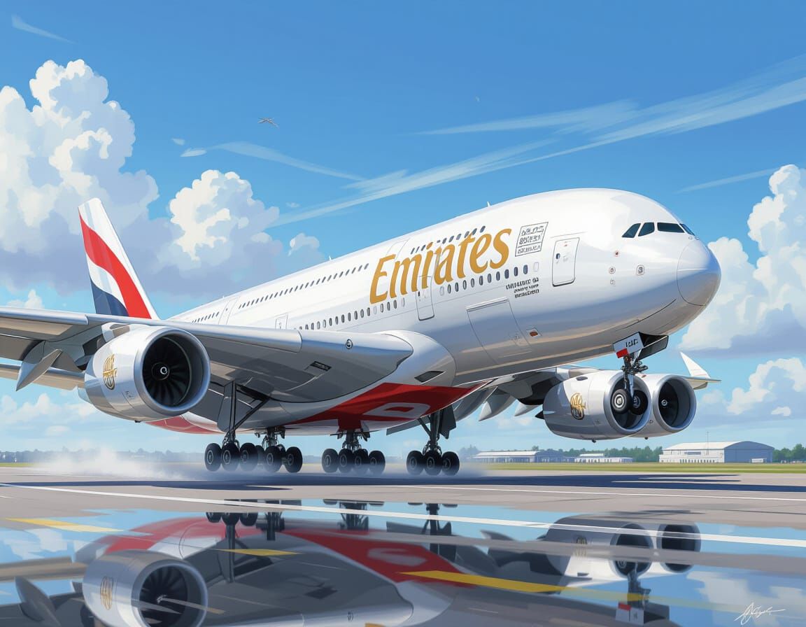 Silver and Gold Airbus A380 Splash Art