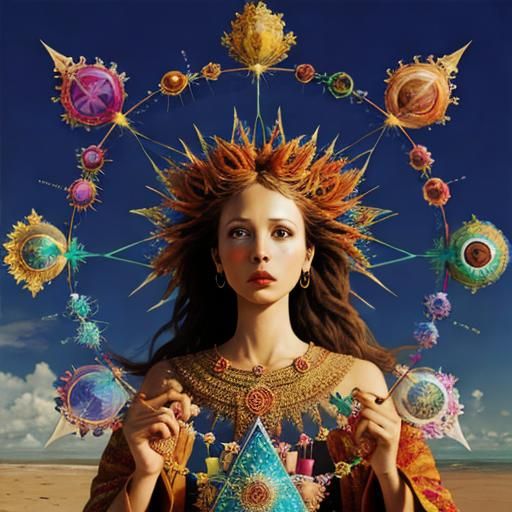 Kaleidoscopic Fractal Mandala in Symmetrical Tiles