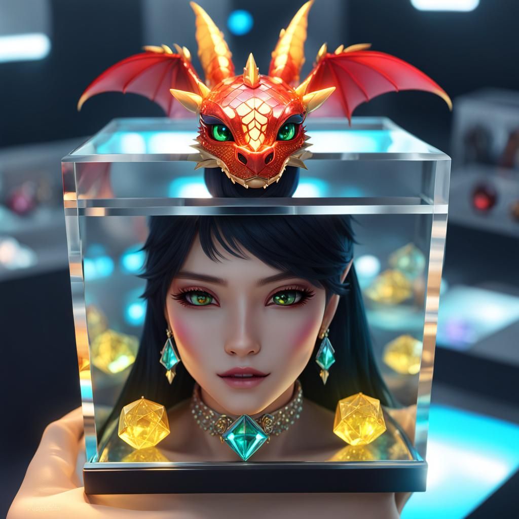 Gems and Dragons: Miniature Anime Scene