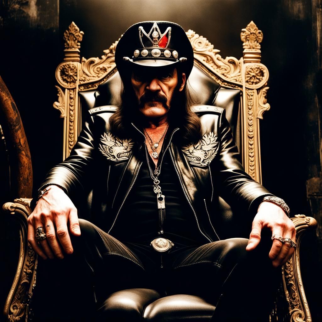 Lemmy of Motorhead as King on Throne