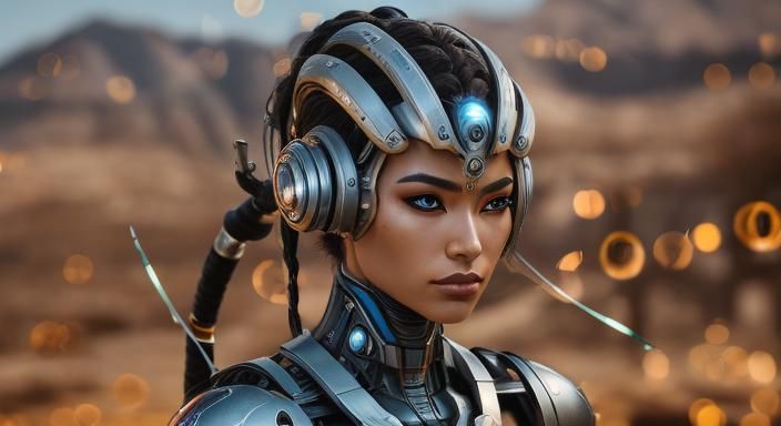 Cyborg Goddess in Natural Lighting, Professional Photography