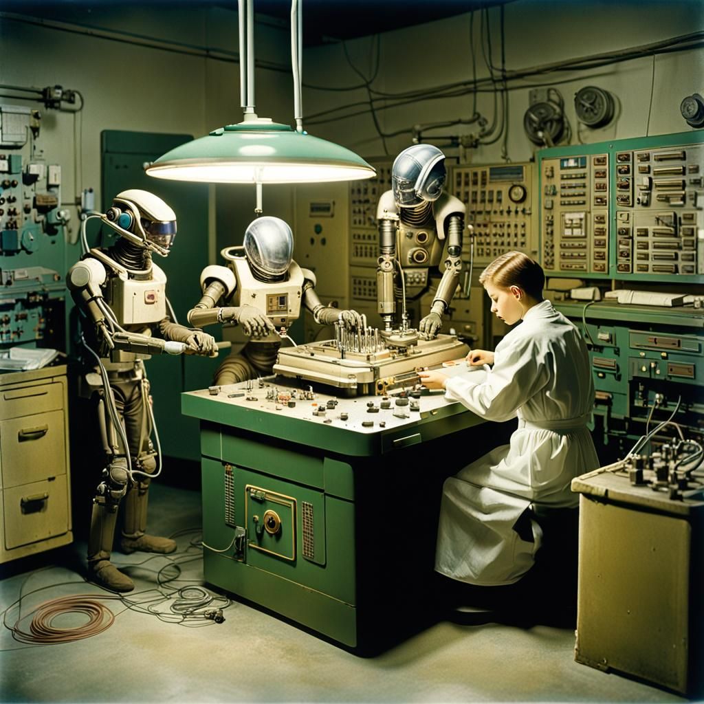 Retro-Futuristic Surgery Scene in HR Geiger Style