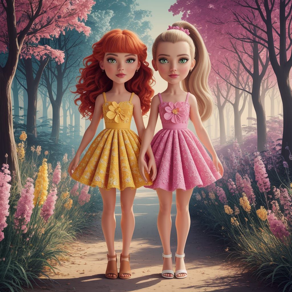 Friends Bask in Enchanted Forest Radiance