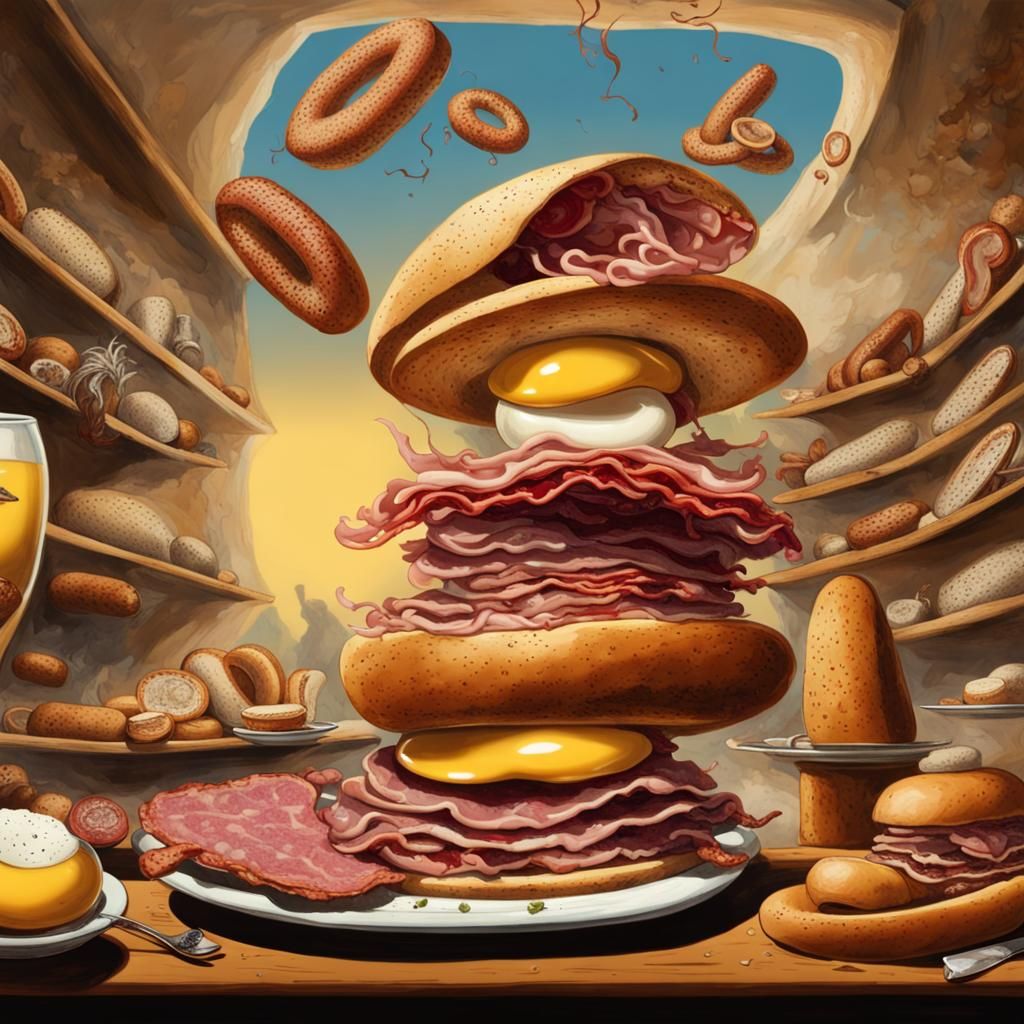 Surreal Deli Scene in Style of Salvador Dali