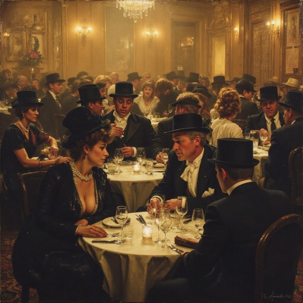 Art Deco Speakeasy Scene in Alla Prima Style