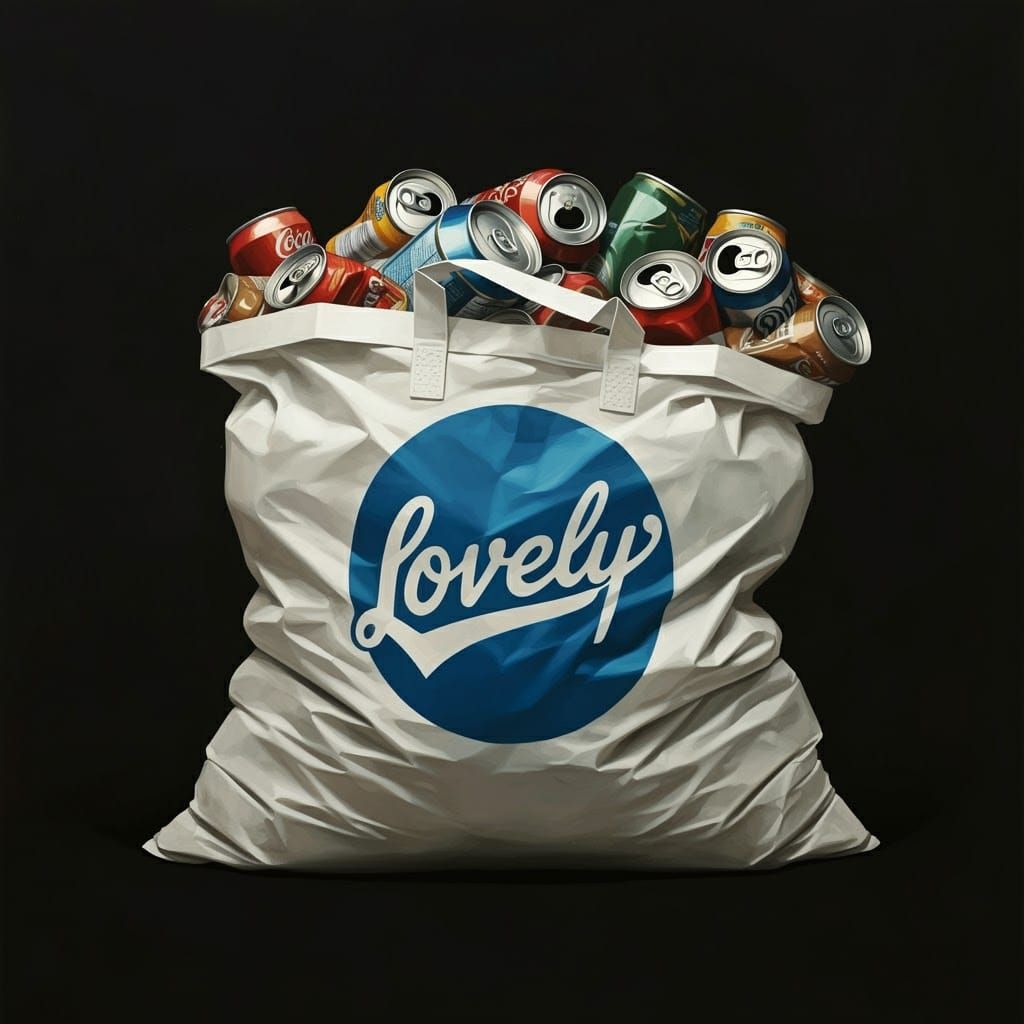 Crumpled Bag of Cans: Pop Art Recycling Still Life